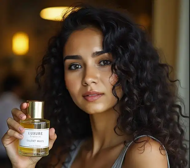 Model Showcasing Luxure Fragrance Perfume